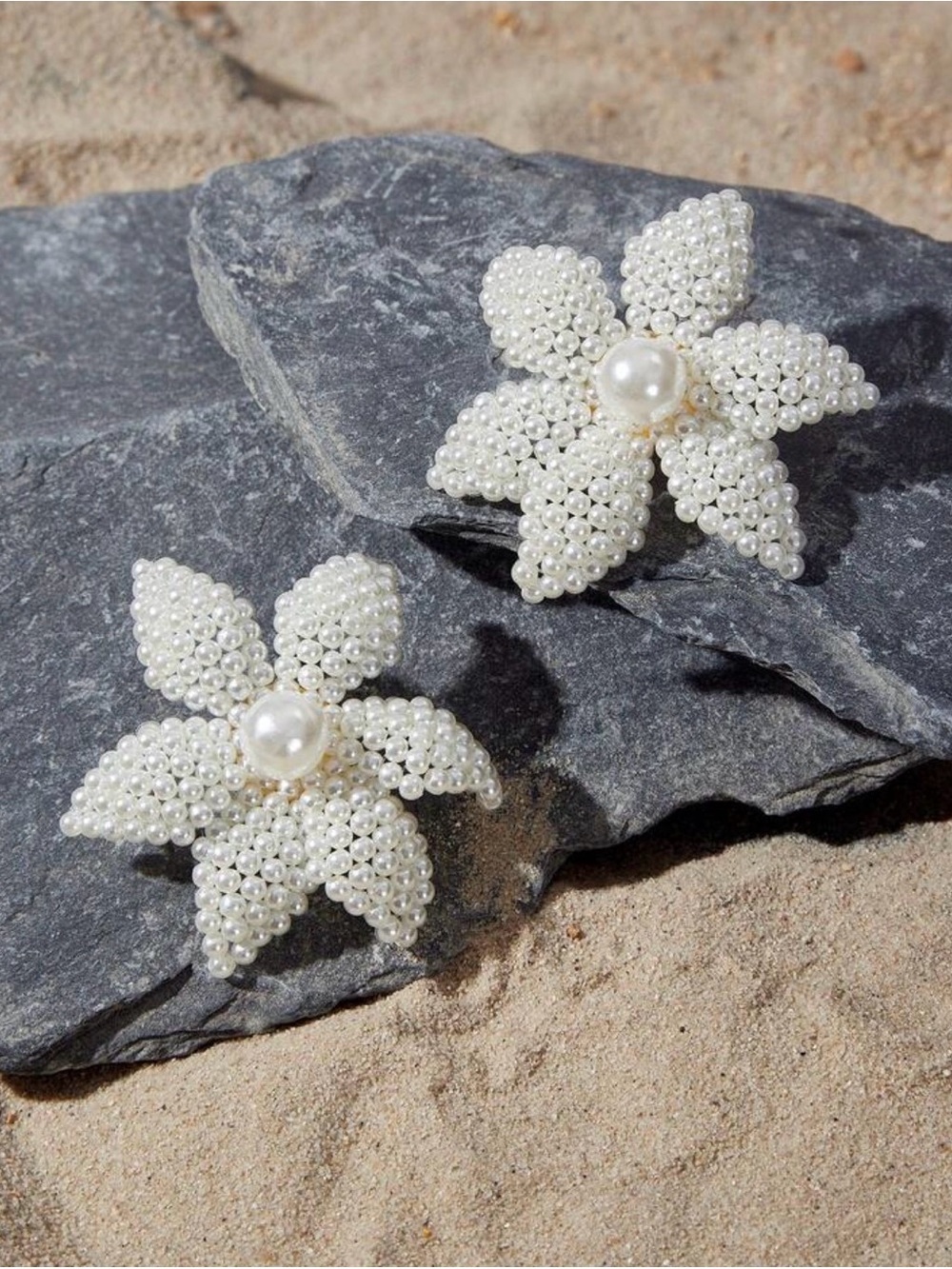 Pearl Floral Brooch - White Faux Pearl Flower Pin